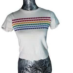 Heart t shirt sweater material